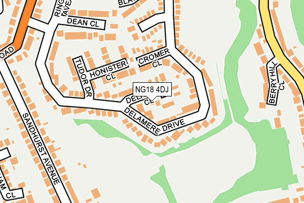 NG18 4DJ map - OS OpenMap – Local (Ordnance Survey)