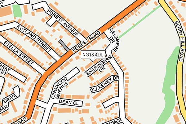 NG18 4DL map - OS OpenMap – Local (Ordnance Survey)