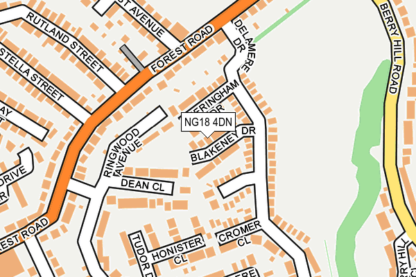NG18 4DN map - OS OpenMap – Local (Ordnance Survey)