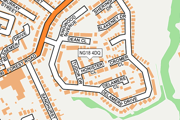 NG18 4DQ map - OS OpenMap – Local (Ordnance Survey)