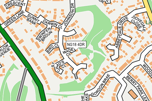 NG18 4DR map - OS OpenMap – Local (Ordnance Survey)