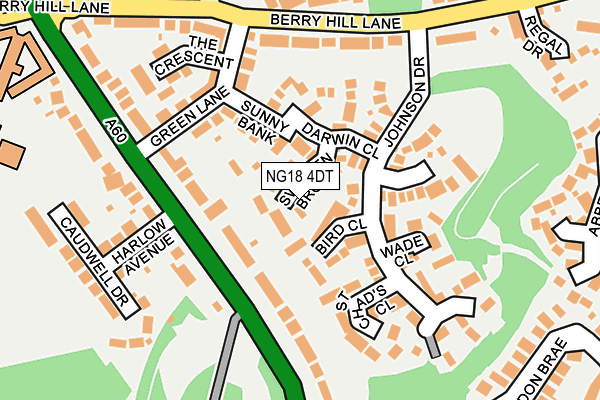 NG18 4DT map - OS OpenMap – Local (Ordnance Survey)