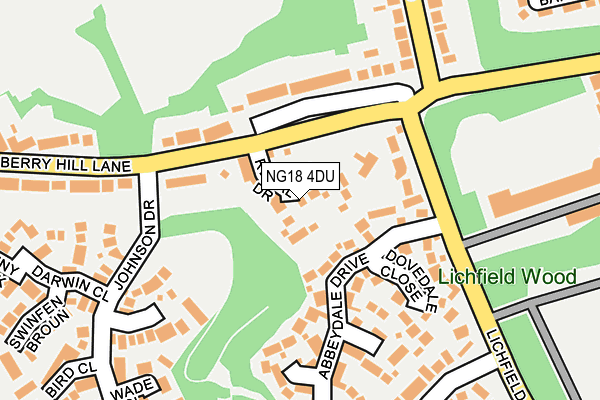 NG18 4DU map - OS OpenMap – Local (Ordnance Survey)