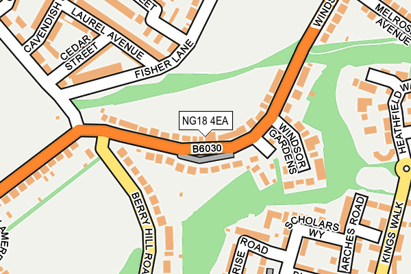 NG18 4EA map - OS OpenMap – Local (Ordnance Survey)