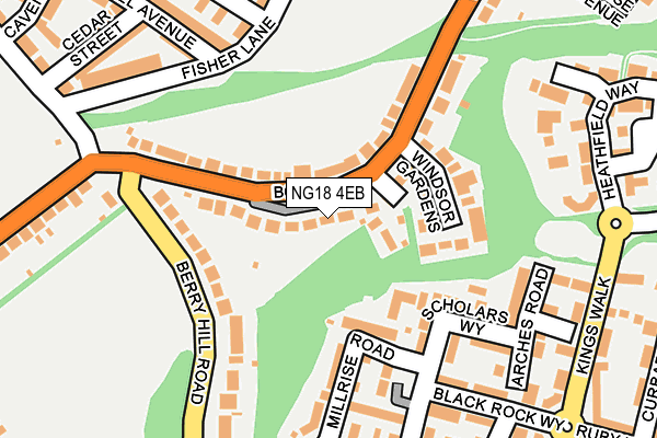 NG18 4EB map - OS OpenMap – Local (Ordnance Survey)