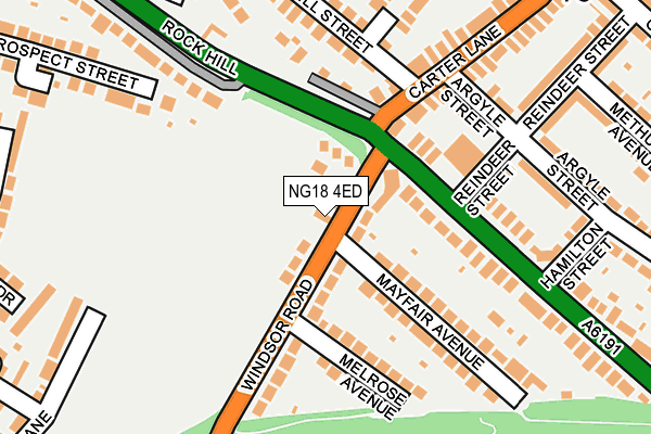 NG18 4ED map - OS OpenMap – Local (Ordnance Survey)