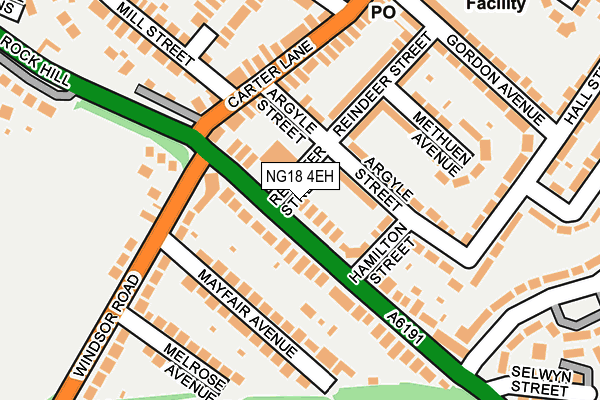 NG18 4EH map - OS OpenMap – Local (Ordnance Survey)