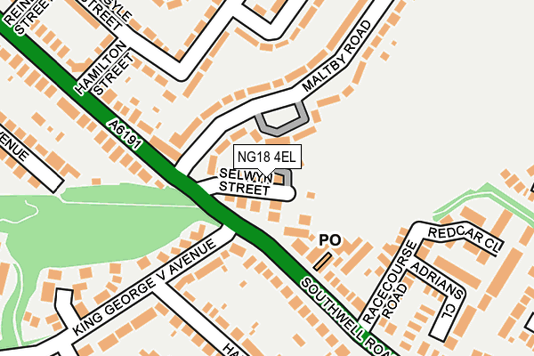 NG18 4EL map - OS OpenMap – Local (Ordnance Survey)