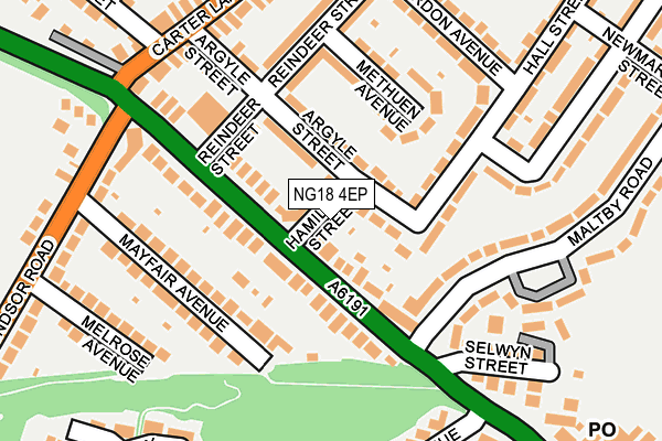 NG18 4EP map - OS OpenMap – Local (Ordnance Survey)