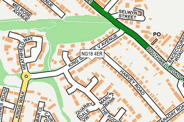 NG18 4ER map - OS OpenMap – Local (Ordnance Survey)