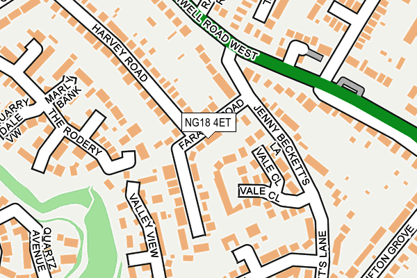 NG18 4ET map - OS OpenMap – Local (Ordnance Survey)