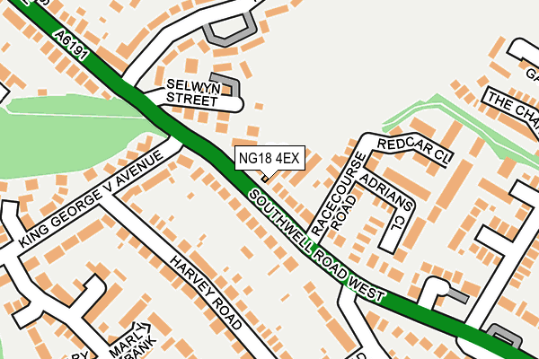 NG18 4EX map - OS OpenMap – Local (Ordnance Survey)