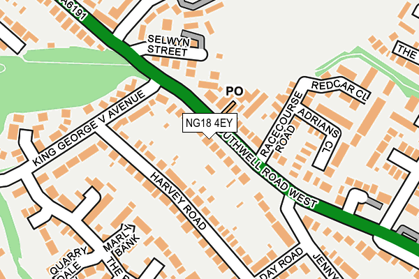 NG18 4EY map - OS OpenMap – Local (Ordnance Survey)