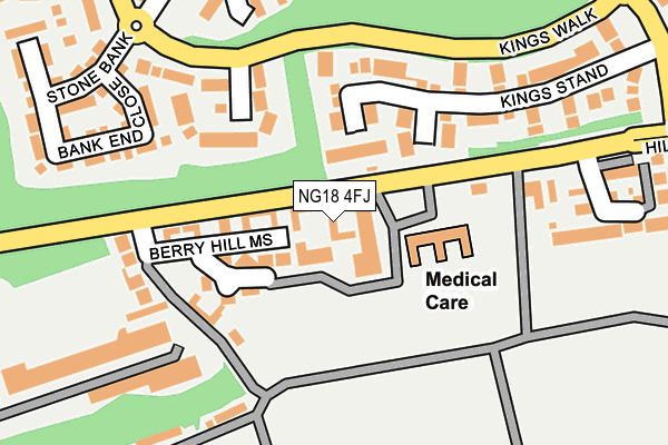 NG18 4FJ map - OS OpenMap – Local (Ordnance Survey)