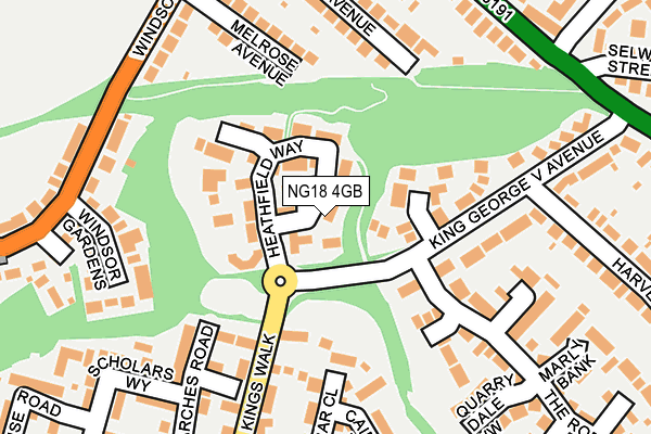 NG18 4GB map - OS OpenMap – Local (Ordnance Survey)