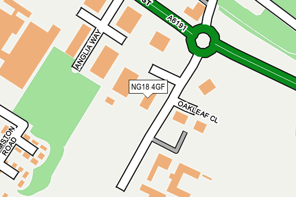 NG18 4GF map - OS OpenMap – Local (Ordnance Survey)