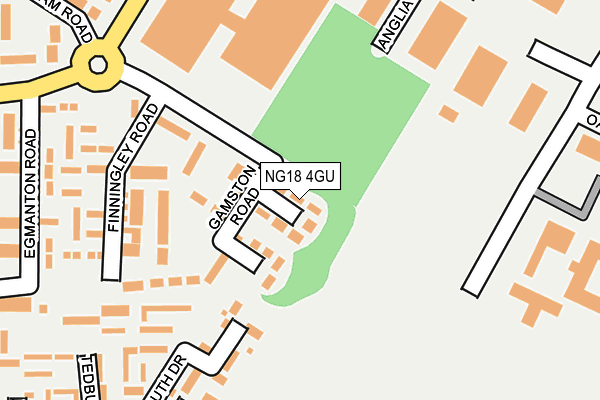NG18 4GU map - OS OpenMap – Local (Ordnance Survey)