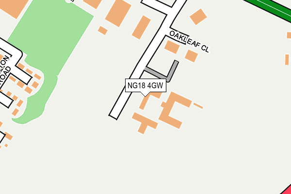 NG18 4GW map - OS OpenMap – Local (Ordnance Survey)