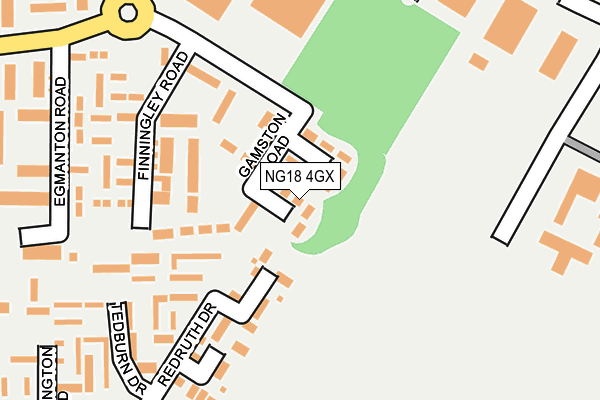 NG18 4GX map - OS OpenMap – Local (Ordnance Survey)