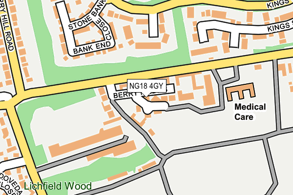 NG18 4GY map - OS OpenMap – Local (Ordnance Survey)