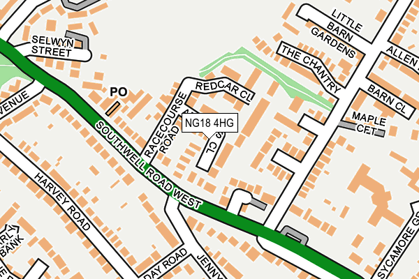 NG18 4HG map - OS OpenMap – Local (Ordnance Survey)