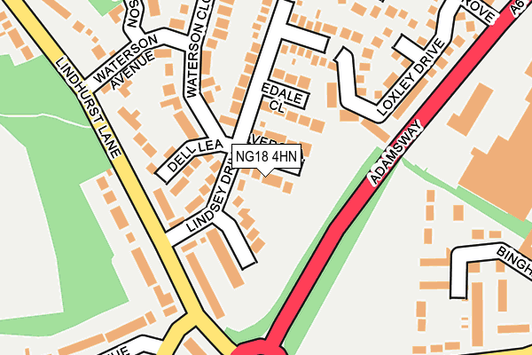 NG18 4HN map - OS OpenMap – Local (Ordnance Survey)