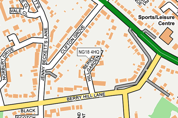 NG18 4HQ map - OS OpenMap – Local (Ordnance Survey)