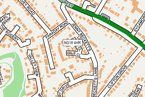 NG18 4HR map - OS OpenMap – Local (Ordnance Survey)