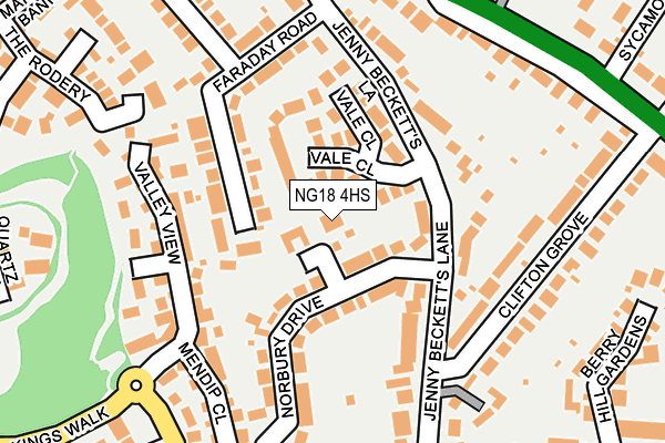 NG18 4HS map - OS OpenMap – Local (Ordnance Survey)