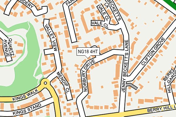 NG18 4HT map - OS OpenMap – Local (Ordnance Survey)