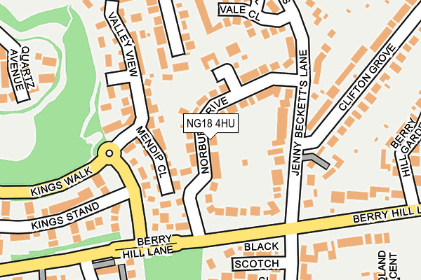 NG18 4HU map - OS OpenMap – Local (Ordnance Survey)