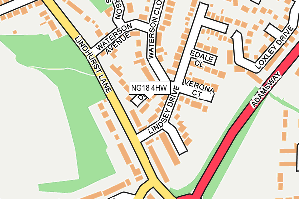 NG18 4HW map - OS OpenMap – Local (Ordnance Survey)