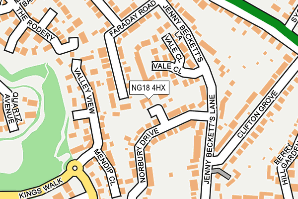 NG18 4HX map - OS OpenMap – Local (Ordnance Survey)