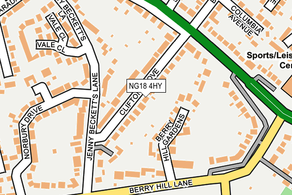 NG18 4HY map - OS OpenMap – Local (Ordnance Survey)
