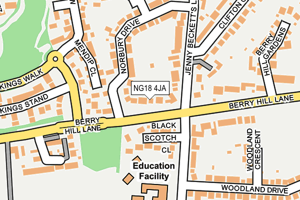 NG18 4JA map - OS OpenMap – Local (Ordnance Survey)