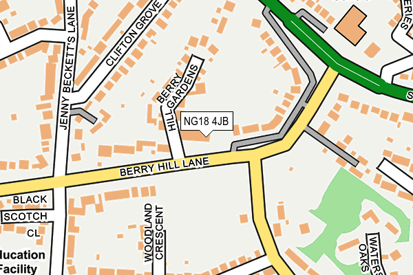 NG18 4JB map - OS OpenMap – Local (Ordnance Survey)