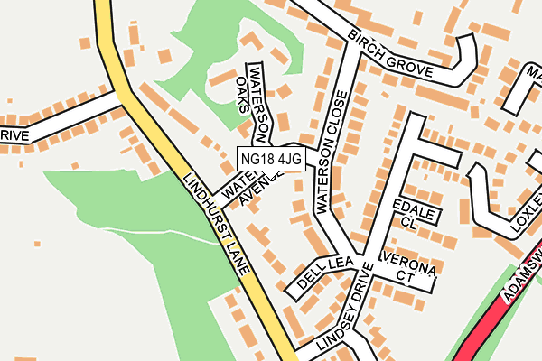 NG18 4JG map - OS OpenMap – Local (Ordnance Survey)