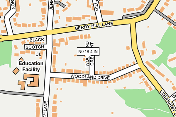 NG18 4JN map - OS OpenMap – Local (Ordnance Survey)