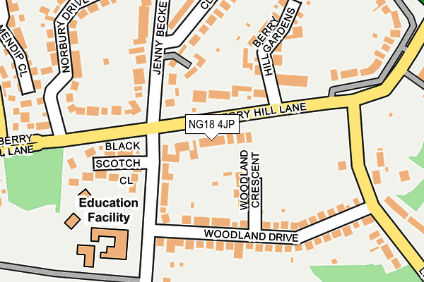 NG18 4JP map - OS OpenMap – Local (Ordnance Survey)