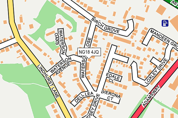 NG18 4JQ map - OS OpenMap – Local (Ordnance Survey)