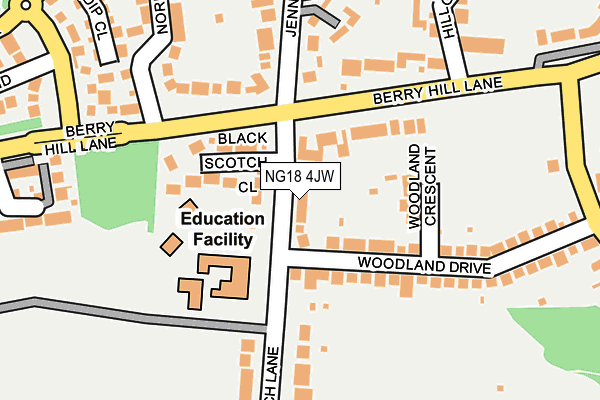 NG18 4JW map - OS OpenMap – Local (Ordnance Survey)