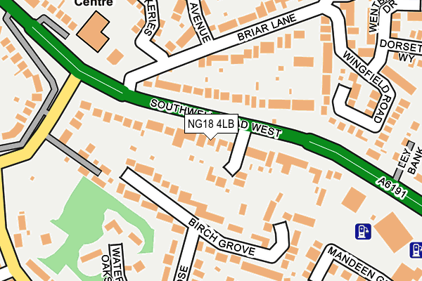 NG18 4LB map - OS OpenMap – Local (Ordnance Survey)