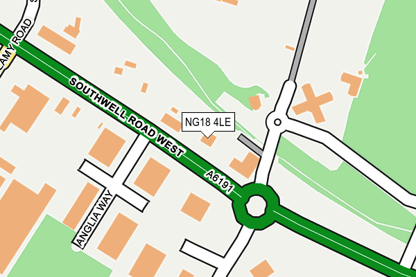 NG18 4LE map - OS OpenMap – Local (Ordnance Survey)