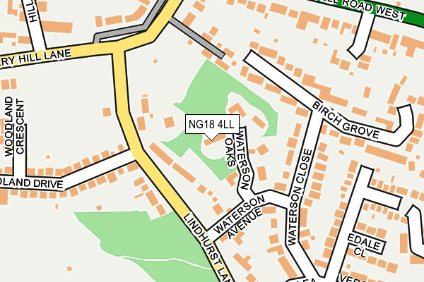 NG18 4LL map - OS OpenMap – Local (Ordnance Survey)