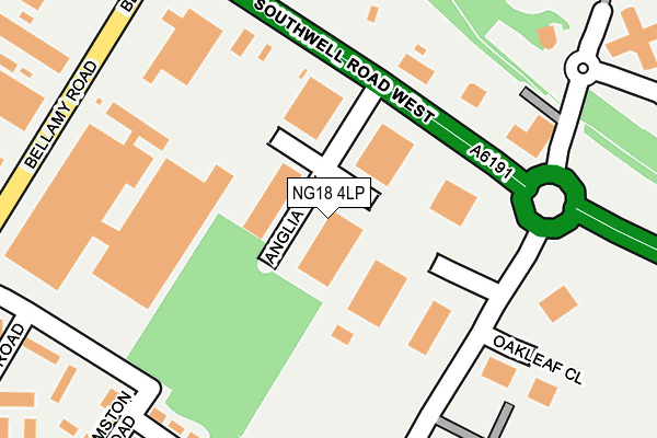 NG18 4LP map - OS OpenMap – Local (Ordnance Survey)