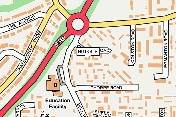 NG18 4LR map - OS OpenMap – Local (Ordnance Survey)