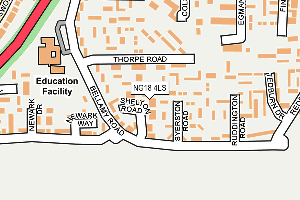 NG18 4LS map - OS OpenMap – Local (Ordnance Survey)