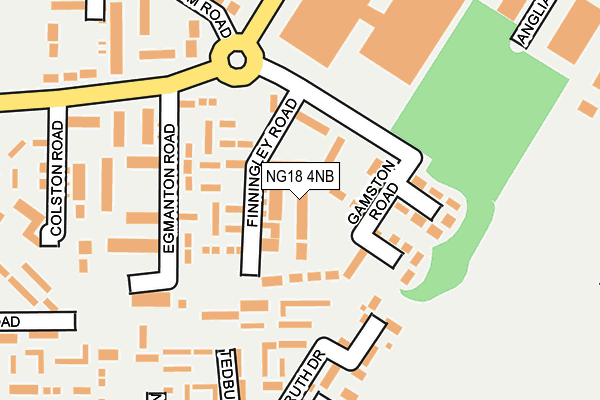 NG18 4NB map - OS OpenMap – Local (Ordnance Survey)