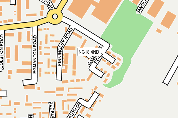 NG18 4ND map - OS OpenMap – Local (Ordnance Survey)