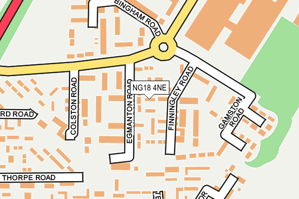 NG18 4NE map - OS OpenMap – Local (Ordnance Survey)